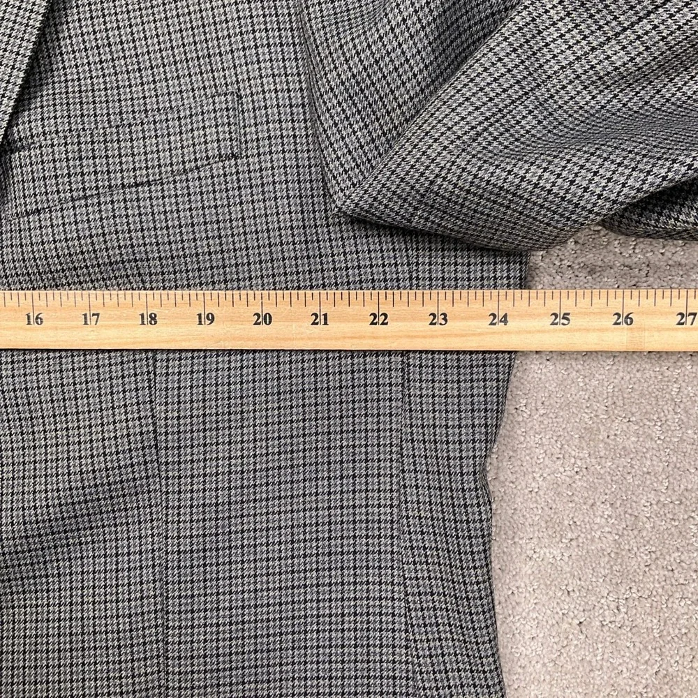 Lauren Ralph Lauren Blazer Mens 46L Gray Houndstooth Micro Check 2 Button Preppy